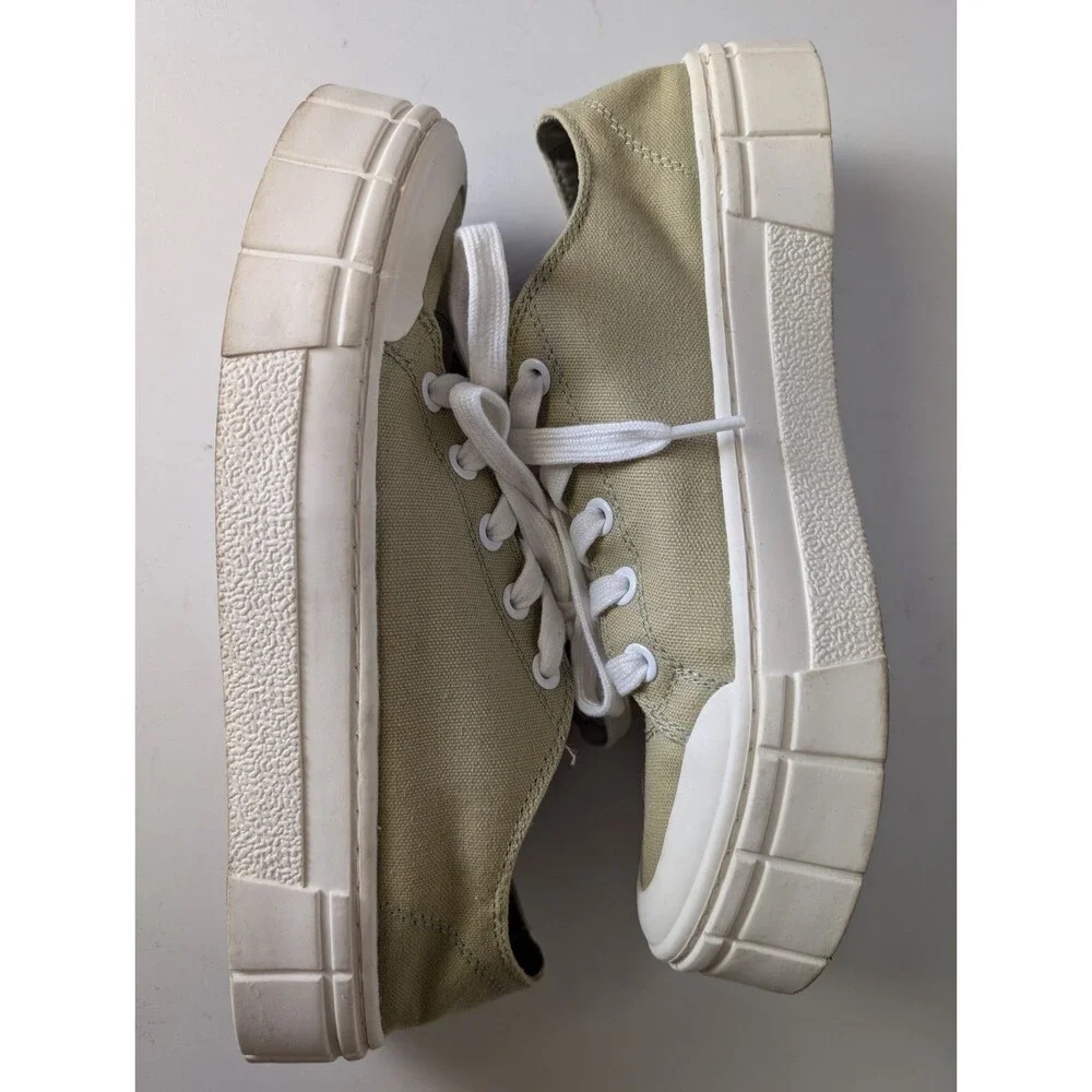 Mad Love Shoes Womens 11 Fran Casual Low Platform Sneakers Green Lace Up